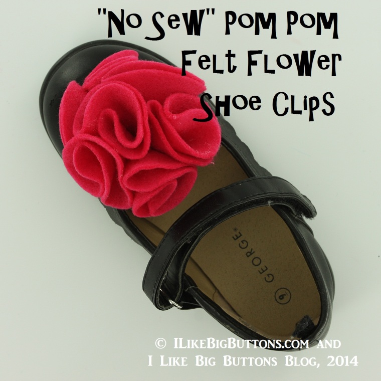 Pom Pom Felt Flower Shoe Clips Tutorial pic title