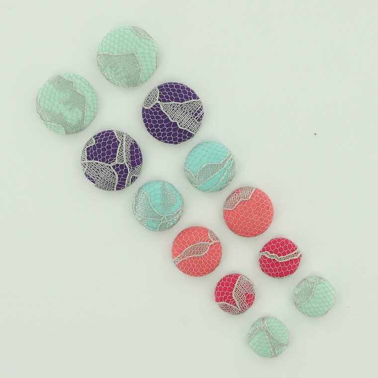 Lace Cover Button Earrings pic 16